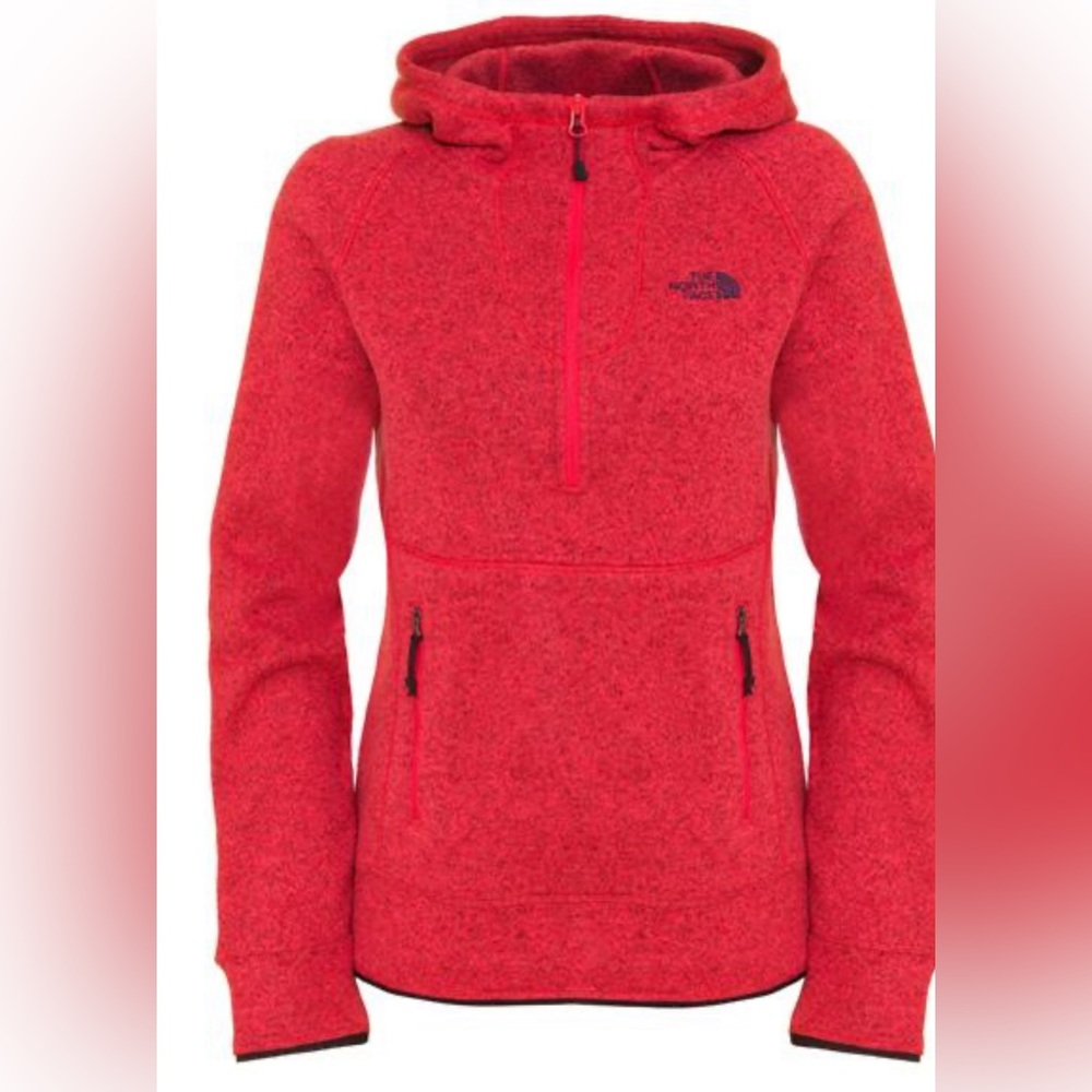 North Face Women's Crescent Sunshine 1/4 Zip Fleece in Raspberry Size S